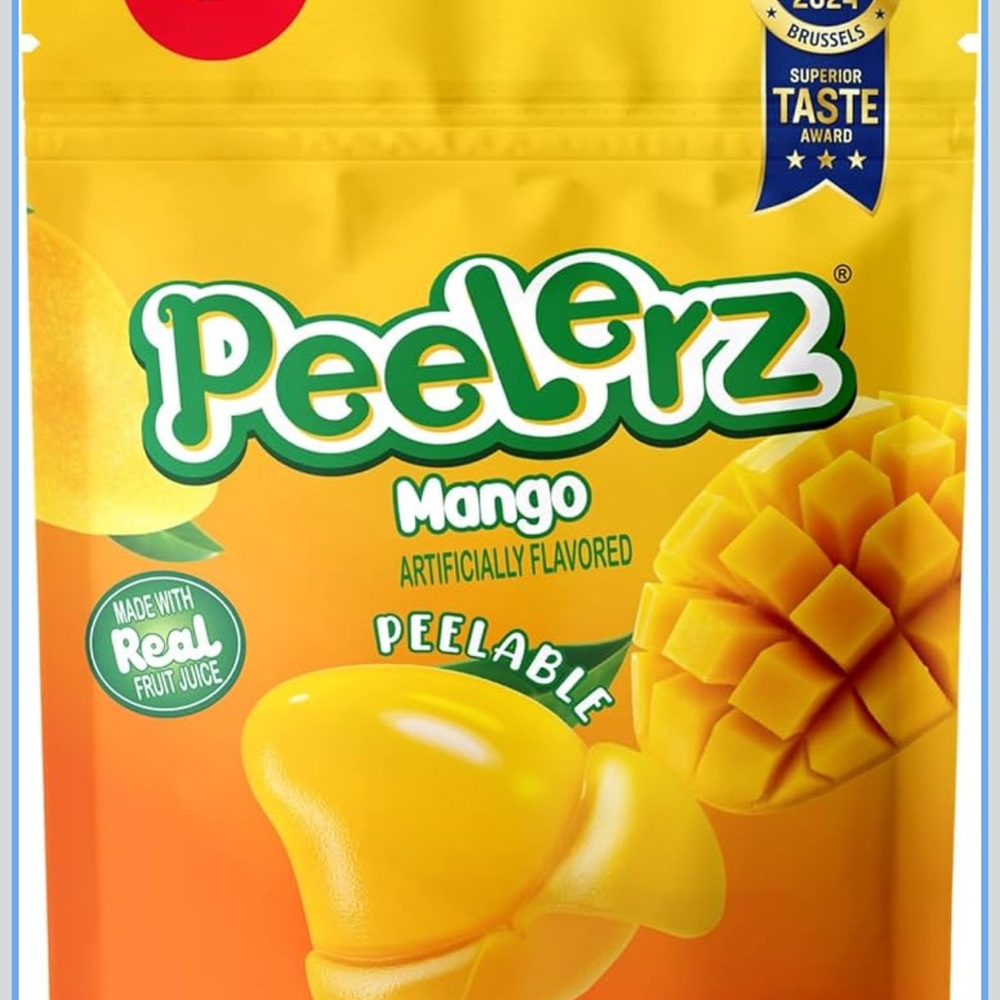 Peelerz Mango Peelable Candy - Bright Yellow Packaging